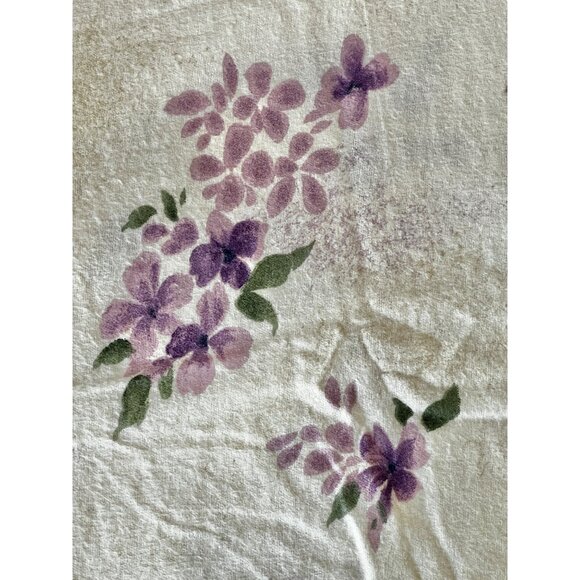 Twin Flannel Sheet 96x68  Purple Violets Pattern 100% Cotton French Country Core - Picture 5 of 10